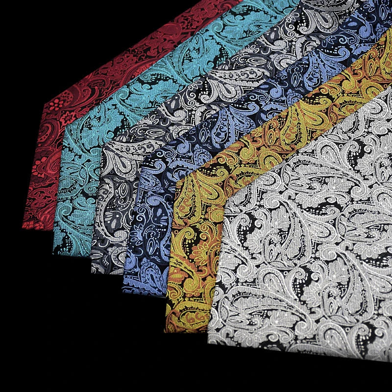 Made in China Cravat Ascot Tie Men's Black Purple Paisley Self Cravat Ascot Tie