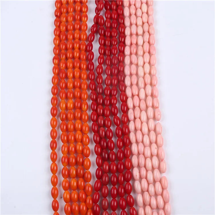Wholesale 5*8mm Rice Shape Coral Strand for Jewelry Making