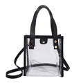 Summer Beach Bag Candy Color Transparent PVC Tote Handbag Shoulder Bag With PU Leather Handle