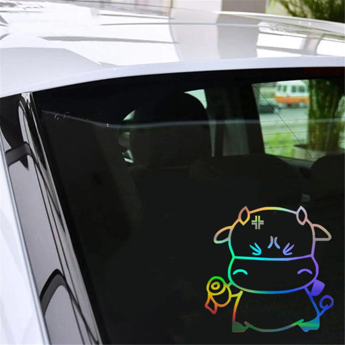 Calf Toilet Paper Car Laser Sticker Vinyl Decal Car Truck Bumper Window Laptop Sticker Decor Gift Die Cut Decals Window Glass