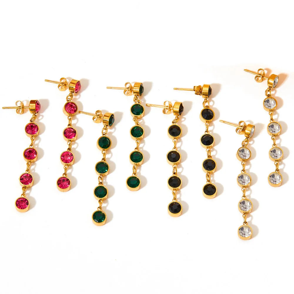 Stainless Steel Earrings for Girls Emerald Stud Earrings Bohemian Earrings