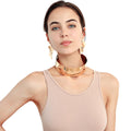 Punk Style Chunky Wide Choker Necklace Statement Metal Stud Earrings Sets Fashion African Jewelry Sets Gold Plated for Women