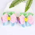 CN Summer Sweet Grosgrain Ribbon Hair Bow Boutique Hair Clip Pastel Layer Hair Clip for Kid Girls