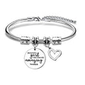Hot Selling Custom Stainless Steel Women Ladies Girls Engraved Letters Love Forever Heart Pendant Bracelet Jewelry