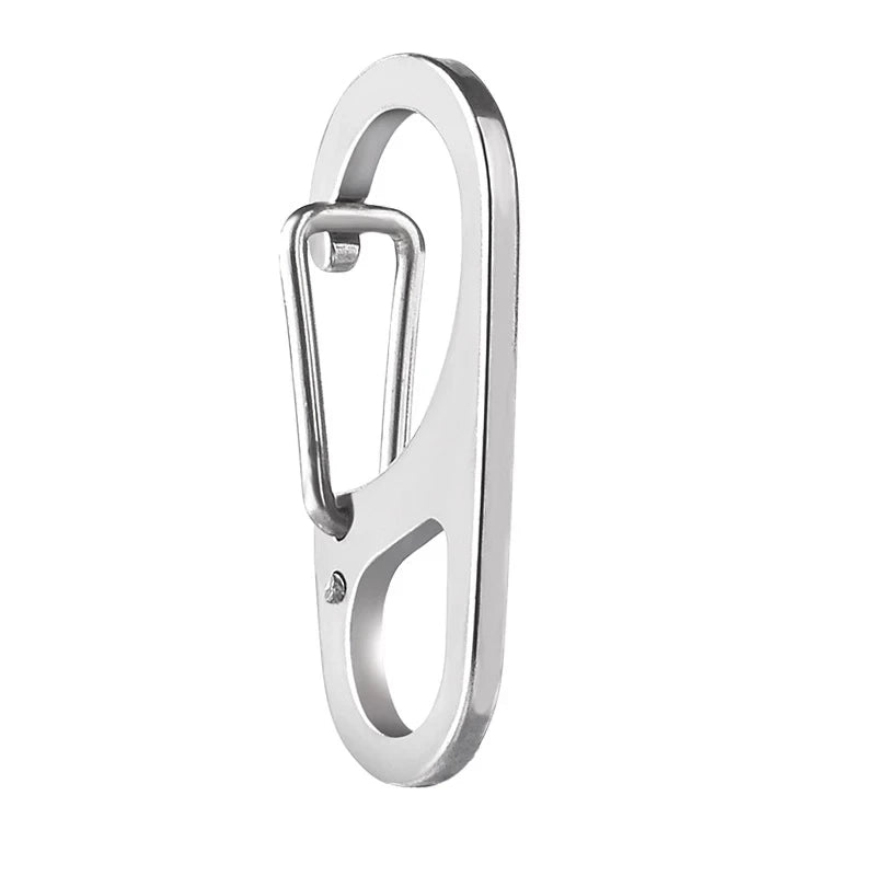 D3 Mini Stainless Steel Spring Carabiner D Shaped Paracord Buckle EDC Backpack Clasp Snap Hook Keychain SF Clip