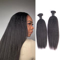 Shoumei Double Drawn 100% Virgin Human Hair Bundles Natural Black Kinky Straight Texture Hair Weaving for Hair Extension