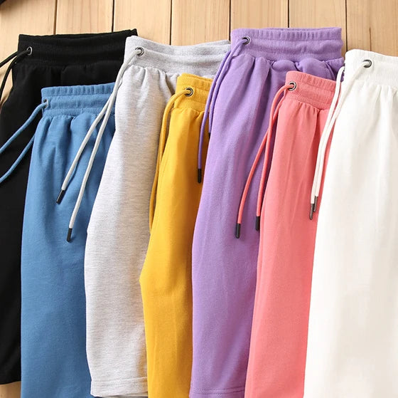 Factory Wholesale 260G Cotton Street Shorts Sports Shorts Custom logo Unisex Drawstring Casual Solid Color Men's Shorts