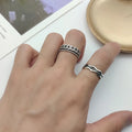 925 Sterling Silver Jewelry Man Ring Custom Rings Oxidization Effect Set for Women