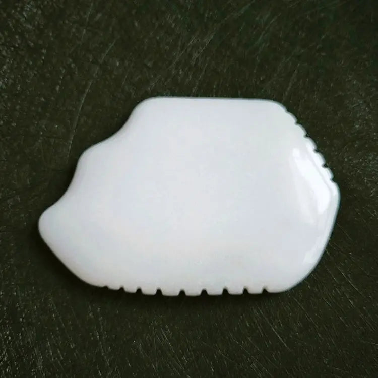 Gua sha DIY wholesale rose quartz white jade guasha comb different stones white jade guasha comb
