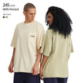 OEM Custom Pocket 245 GSM 100% Cotton Oversized Drop Shoulder Unisex Over Size Tshirts Down Shoulder T Shirt for Men With Pocket