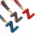 Europe Wholesale Full Zircon Initial Z Shape Key Chain Blingbling Diamond Rhinestone Z Alphabet Keychain for Car Schoolbag