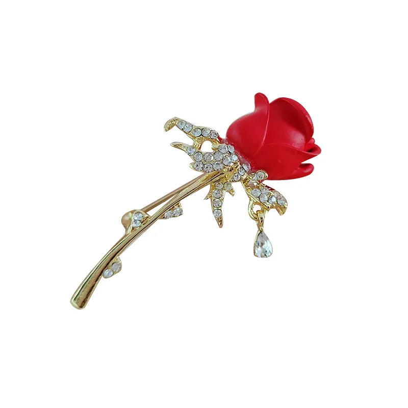 SSeeSY OEM ODM Custom Fashion Elegant Clothing Accessories Brooch Jewelry Gift Diamond Inlaid Tulip Newlywed Rose Brooches for w