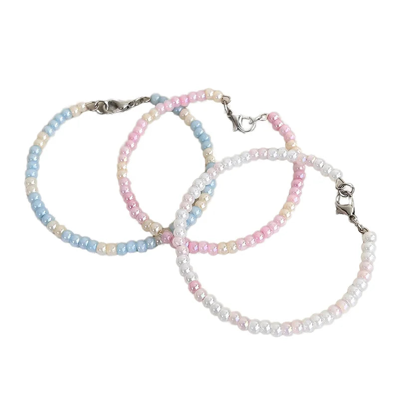 Simple Beads Memory Wire Ring Bracelet Trendy Charm Bracelets for Teen Girls Fine Jewelry Gift