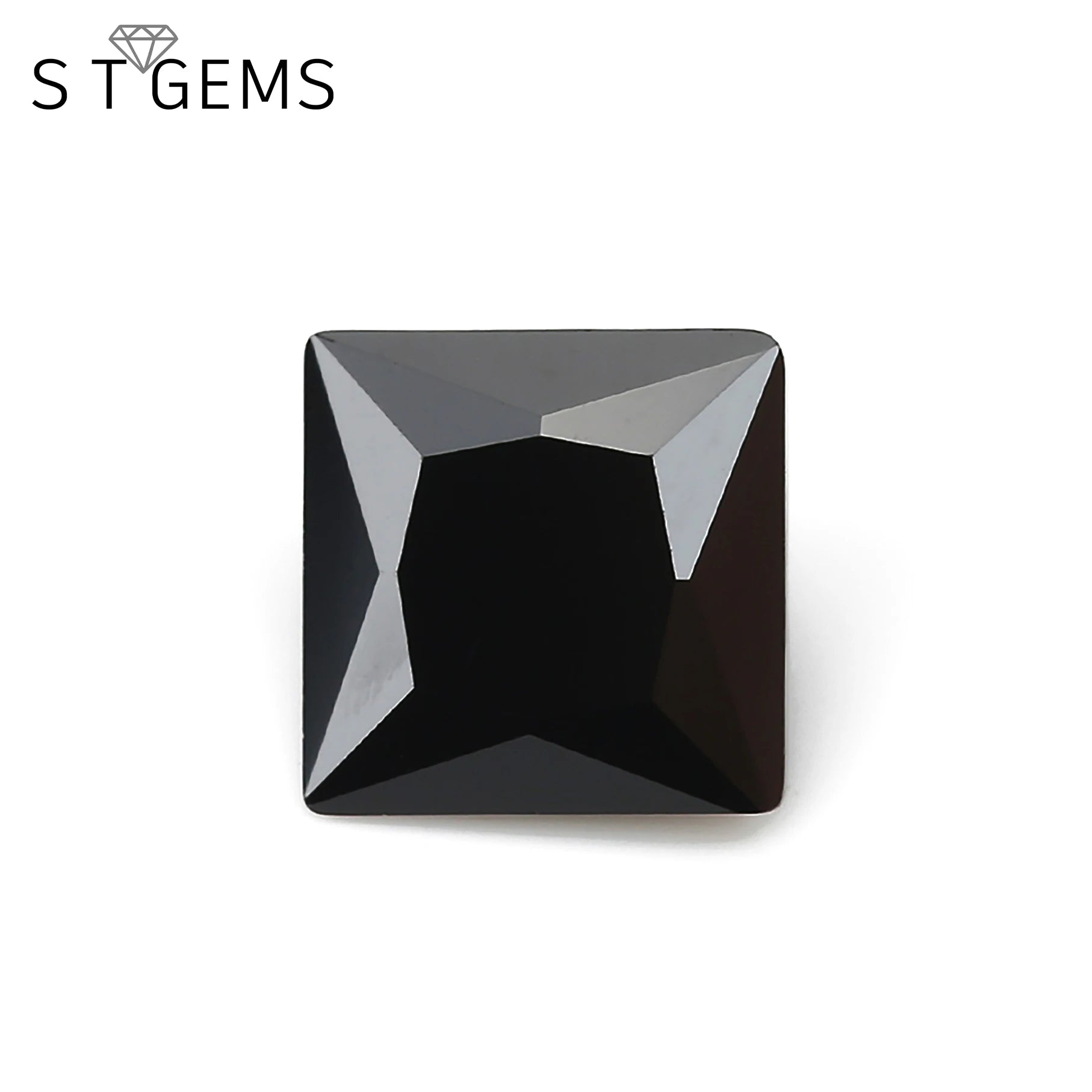 Black 5A Cubic Zirconia Princess Cut Square Shape CZ Stones for Men Jewelry