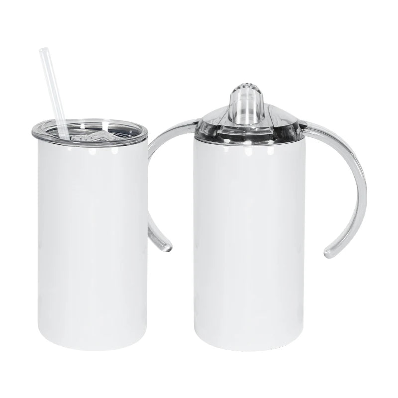 Wholesale 12oz Straight Sublimation Kids Cup Blanks Sippy Cup Tumbler Double Wall Insulated Stainless Steel With Lid