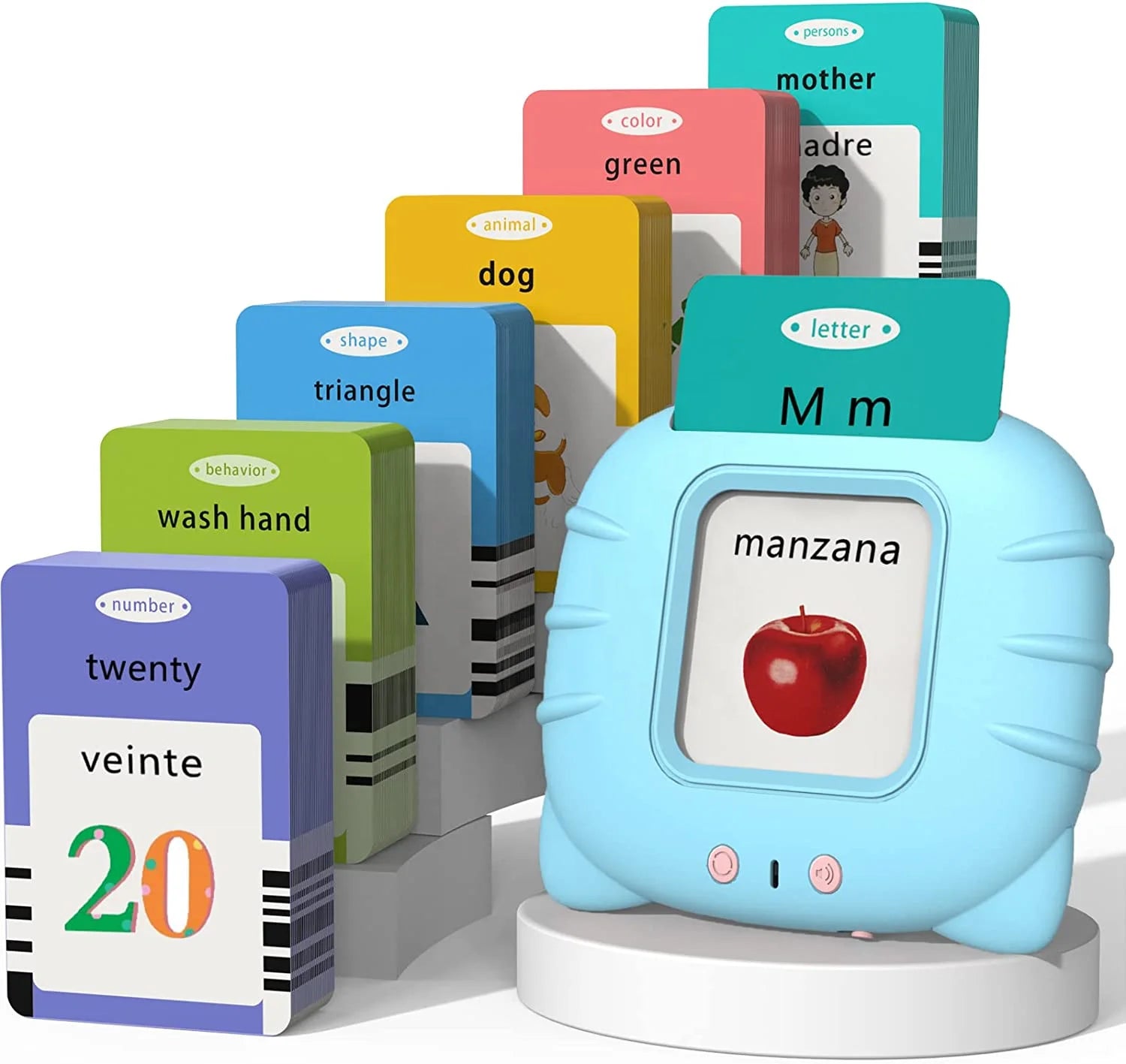Montessori Talking Flash Cards Toy Toddler Early Alphabet & Sight Word Spelling Learning Teaching Game Cards Reading Machine Toy