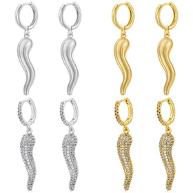 Italian Horn Hoop Earrings Fashion Jewelry Earrings Vintage Fashion Punk for Women Girls Gifts Earrings Daily Life Accessories