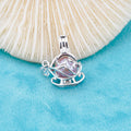 C030094 Sterling Silver Freshwater Pearl Cage Pendant Necklace Jewelry Locket for Pearl Party