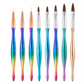Nails Supplies Salon Professional Painting Tool UV Gel White Rainbow 3/5/6/8pcs Nail Art Brush Set