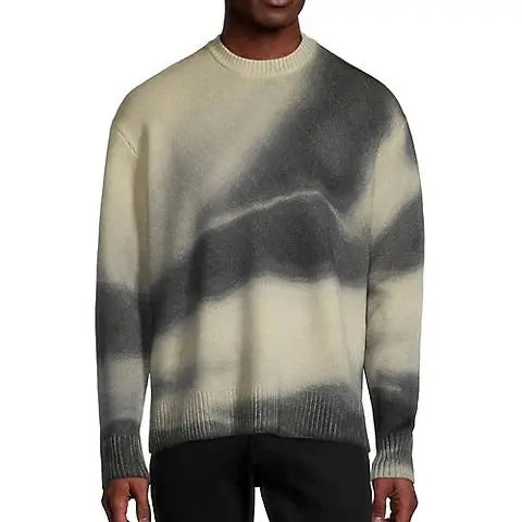 Factory Custom 2024 New Design Soft Color Gradient Sweater Knit Men Crew Neck Long Sleeve Pullover Dip Dye Sweater