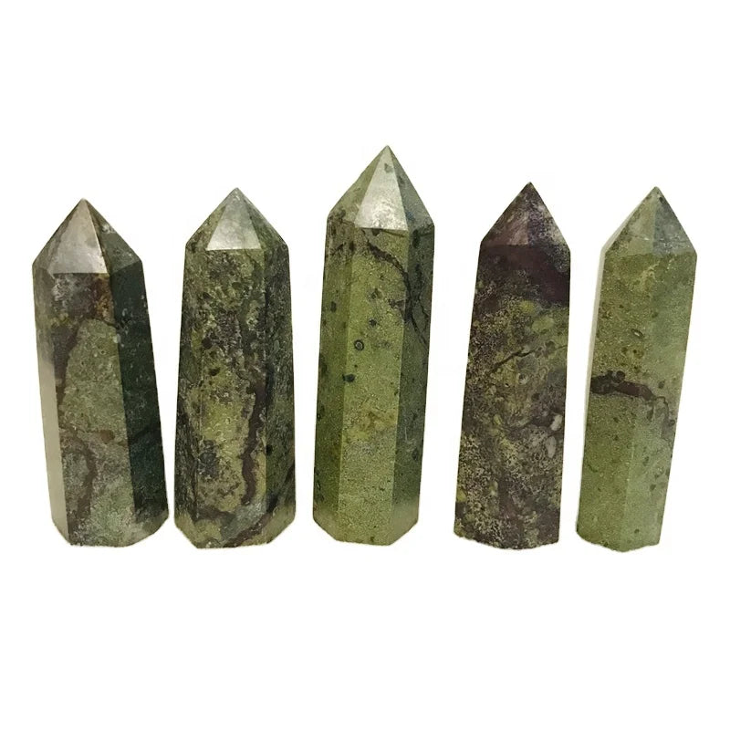 Hot Product 6-10cm Natural Healing Crystal Obelisk Dragon Blood Stone Point for Decoration