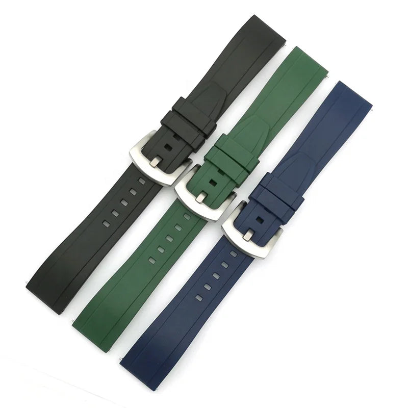 Yellow white green 20 22 24 26mm diving can quick release switch TPU water ghost watch strap