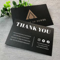 Luxury Silver Foil Stamping Black Business Thank You Cards Custom with logo