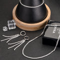 3PCS Bridal Wedding Jewellery Iced Out Cubic Zirconia Diamond Tennis Chain Bracelet Necklace Earring Jewelry Set