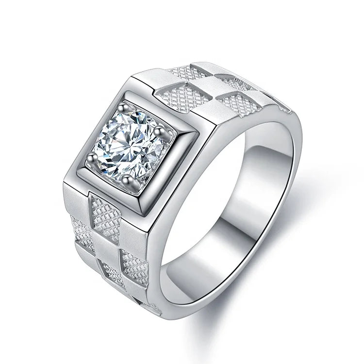 Fashion Jewelry Moissanite Chevron Inexpensive Rings Minimalist Engagement Ring Men's Ring