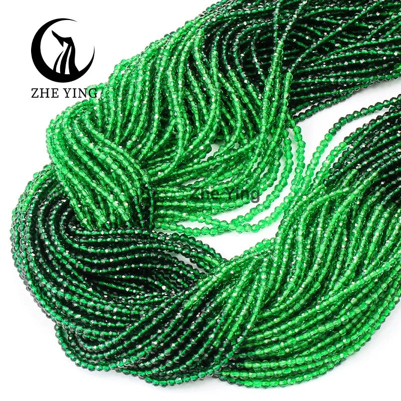 Zhe Ying Wholesale 2MM Gradient Faceted Hydro Crystal Rondelle Beads Faceted Glass Beads for Jewelry Making