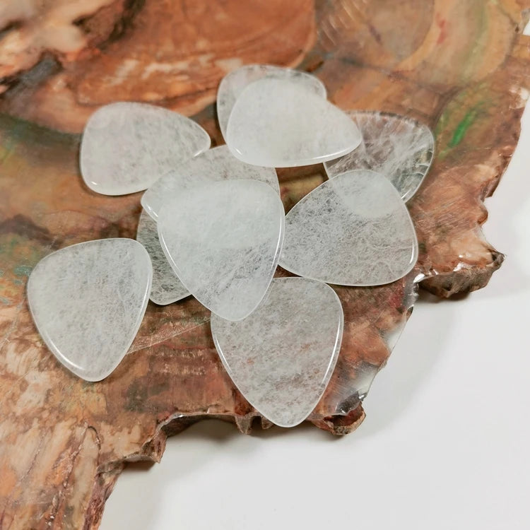 Huiying Wholesale Clear Quartz Guitar Active Picks Crystal Display Musical Instrument Accessories