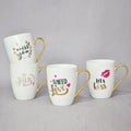 Creative New Bone China Gold Handle Ceramic Mugs Personalized Custom Real Gold logo Mug Couple Coffee Cup
