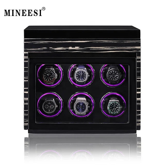 MINEESI Luxury Automatic Wooden Watch Winder 2/3/4/6/8 Watches Storage Box Protective Mechanical Automatic Chain Storage Case