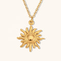 Dingran New Design Sun Pendant Necklace Tarnish Free Jewelry 18k Gold Plated Stainless Steel Jewelry