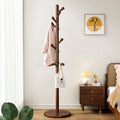 Modern Chinese Style Wooden Home Hat Rack Space Saving Hanging Clothes Hanger 10 Hooks for Living Room Bathroom Dining New