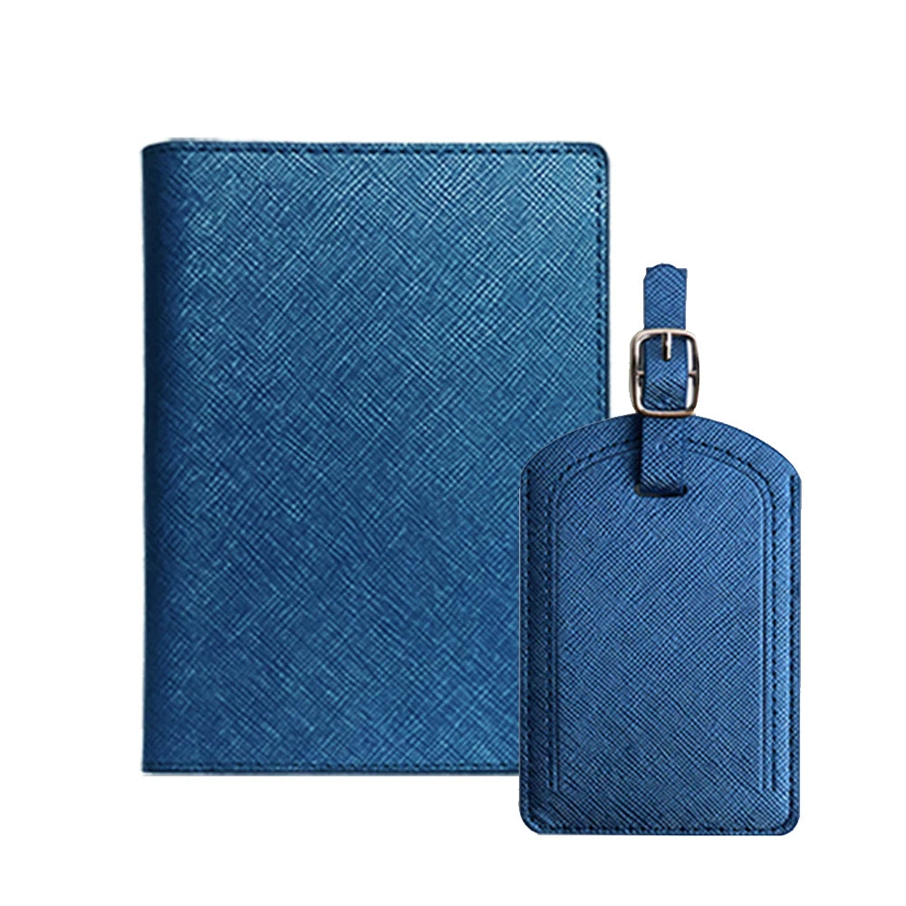 Modern Design PU Leather Passport Cover With Luggage Tag for Travel Business Passport Wallet Passport Holder
