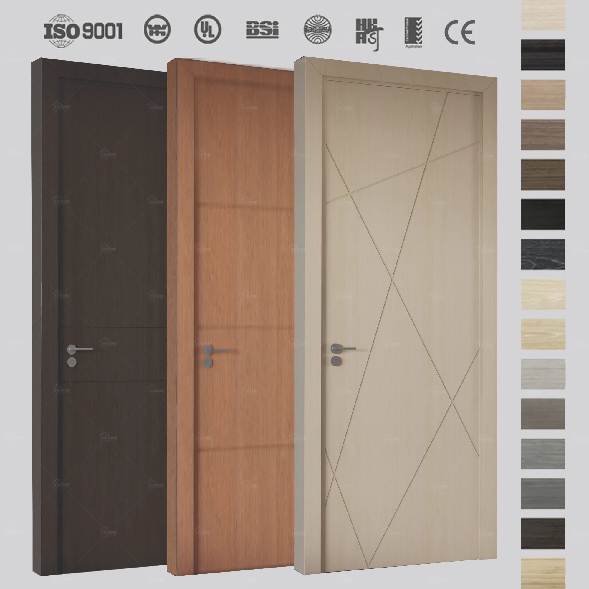 China Top Manufacturer Wholesale Bedroom Interior Doors With Frames Wood Modern Custom Interior Home Doors