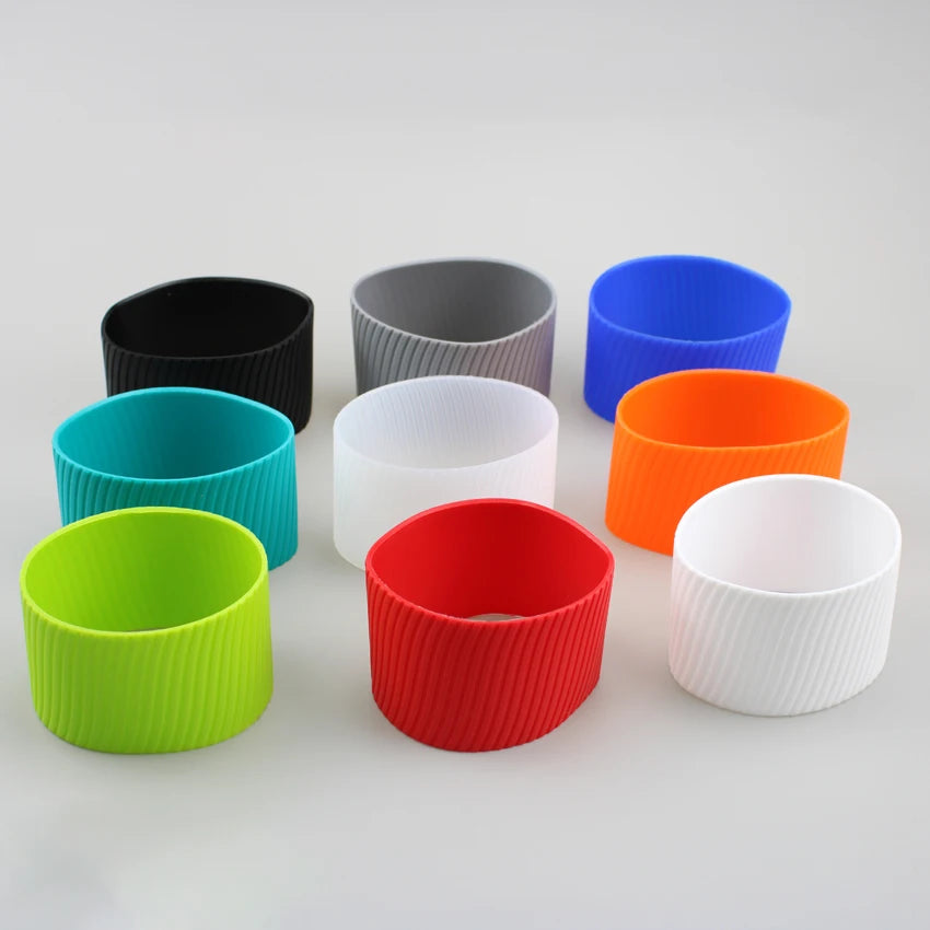 Hot Sale Multiple Sizes Silicone Coffee Cup Sleeve for Sport Water Bottle Protective Silicone Boot Sleeve