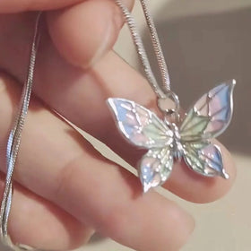 VKME Fashion Colorful Big Butterfly Necklace for Women Jewelry