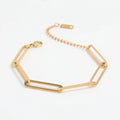 Fenny 18K PVD Gold Plated Tarnish Free Simple Paper Pin Chain Bracelet Trend for Women Stainless Steel Jewelry Wholesale
