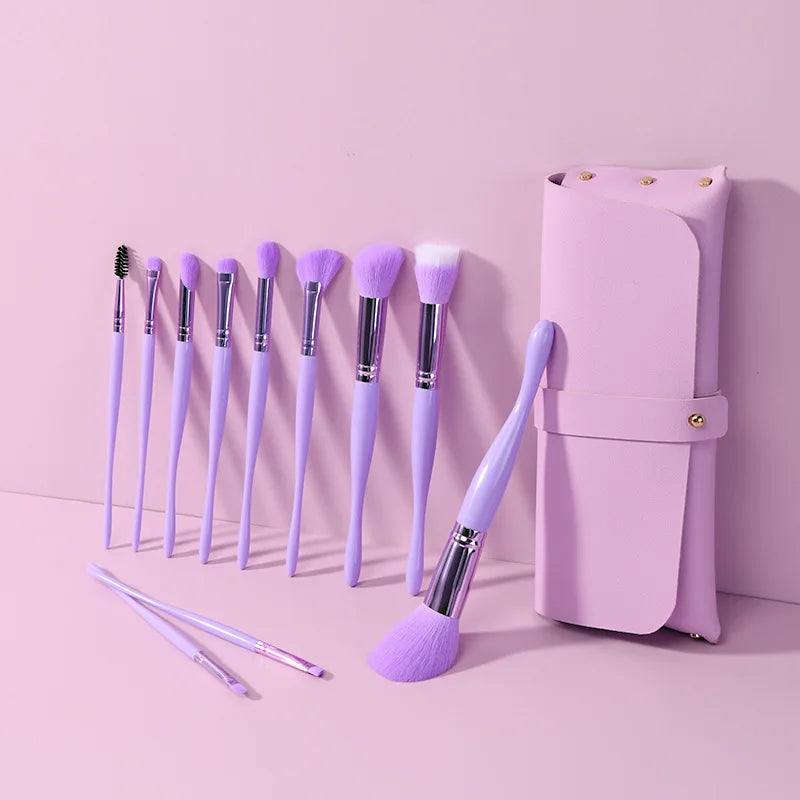 YUE 11pcs Makeup Brush Set Loose Powder Brush Concealer Eyeshadow Brush Full Set of Newbie Cheap Beauty Tools