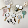 Custom Private LOGO Hand Held Pocket Makeup Mirror Tortoise Acrylic Acetate Cellulose Stylish Hair Combs