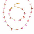 Joolim 18K Gold Plated Irregular Colorful Stone Pendant Dainty Chain Necklace Stainless Steel Jewelry Wholesale Bracelet Set