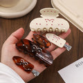 ZiTeng Acetate Rhinestone Bow Hair Clip New Korean Style High-End and Elegant Shark Hairpin Pink Invisible Hair Claw