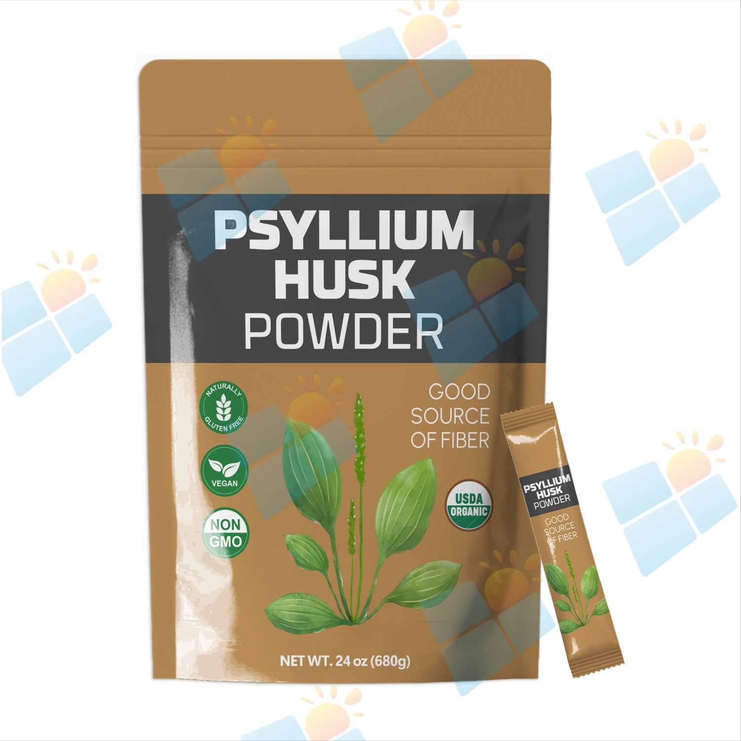 SUNI OEM/ODM Private Label Wholesale Price Psyllium Husk Powder 99% Psyllium Husk Powder Pure Natural for Weight Loss