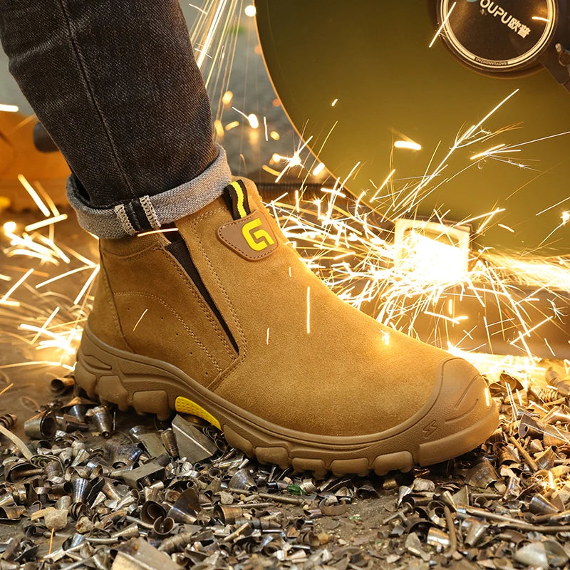 Guyisa Factory Anti Smashing and Anti Piercing Work Shoes Anti Scalding and Anti Spark Safety Shoes Comfortable for Men