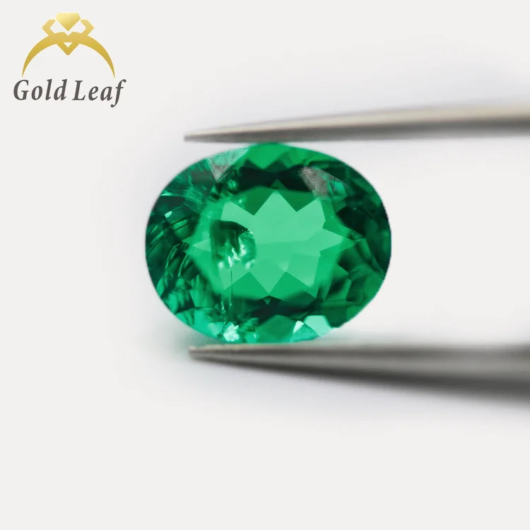 Goldleaf Jewelry Gemstone Factory Wholesale Oval Brilliant Cut 3CT Lab Grown Emerald Stone for Ring