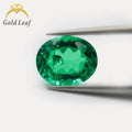 Goldleaf Jewelry Gemstone Factory Wholesale Oval Brilliant Cut 3CT Lab Grown Emerald Stone for Ring