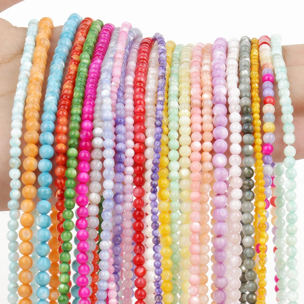 Wholesale KUOYU Small Size 2/3/4mm Other Shape Colored Natural Freshwater Shell Beads for Jewelry DIY Making Bracelet
