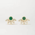 LOZRUNVE 925 Sterling Silver Trendy Jewelry Gold Zirconia Sunflower Stud Earrings
